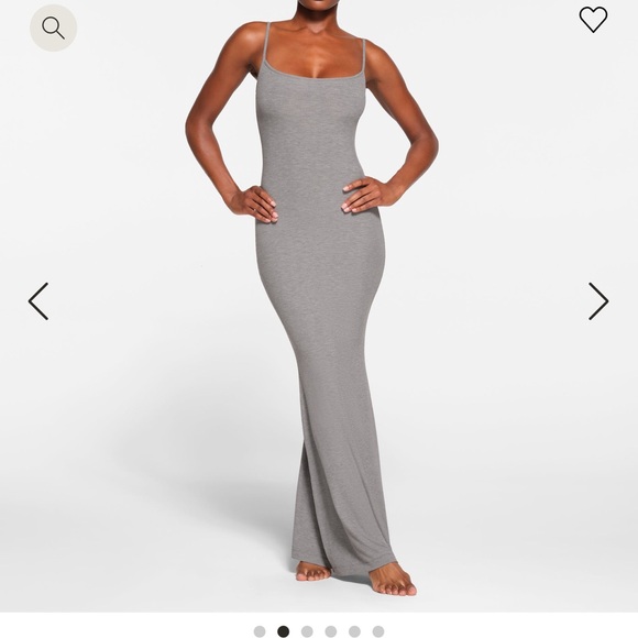 Skims Ribbed Long Slip Dress - Picture 3 of 8
